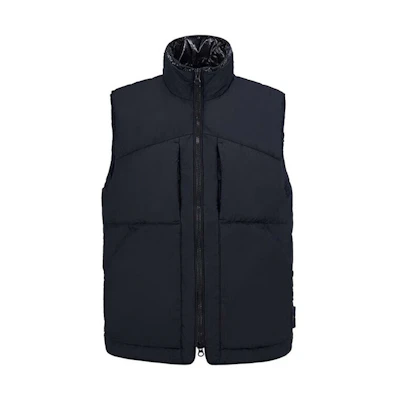 STONE ISLAND FW22 Black Sleeveless Zip-Up Vest 7715G1232-V0029