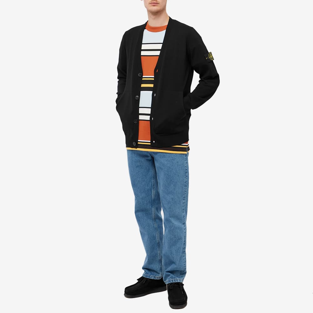 STONE ISLAND FW22  Black Wool V-Neck Sweater with Logo Patch. 7715511C4-V0029 圖 3