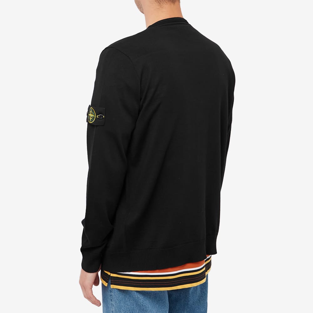 STONE ISLAND FW22  Black Wool V-Neck Sweater with Logo Patch. 7715511C4-V0029 圖 4