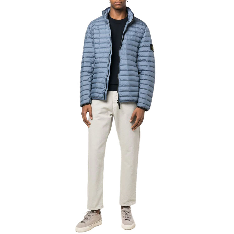 STONE ISLAND FW22  Blue Wool Knit Pullover Sweater with Logo Patch. 7715510C4-V0020 圖 3