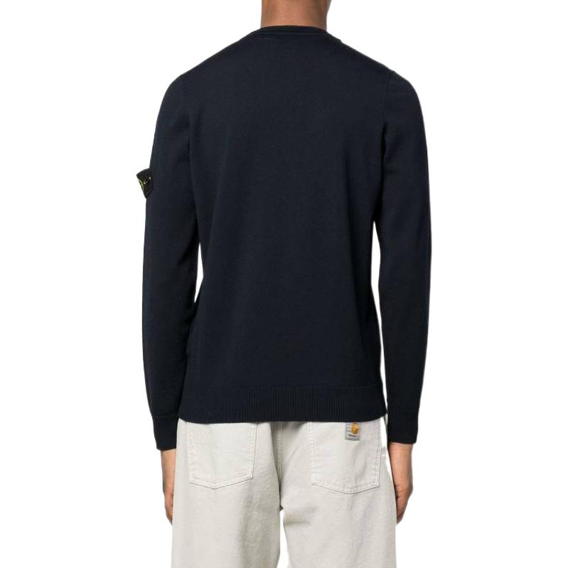 STONE ISLAND FW22  Blue Wool Knit Pullover Sweater with Logo Patch. 7715510C4-V0020 圖 4