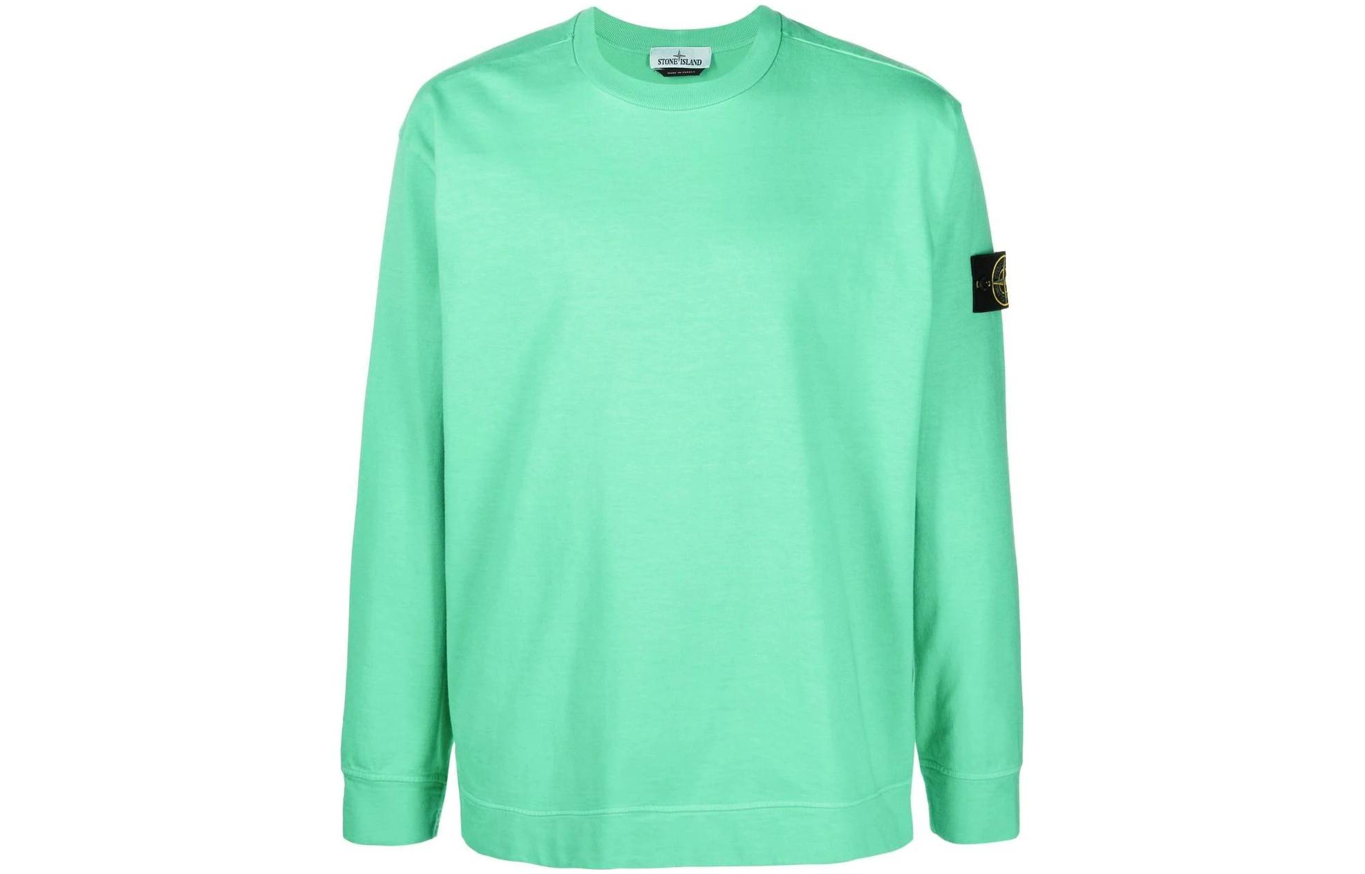 Order ストーンアイランド FW22 ブライトグリーン ロゴパッチ ベーシック スウェットシャツ 771563750-V0052