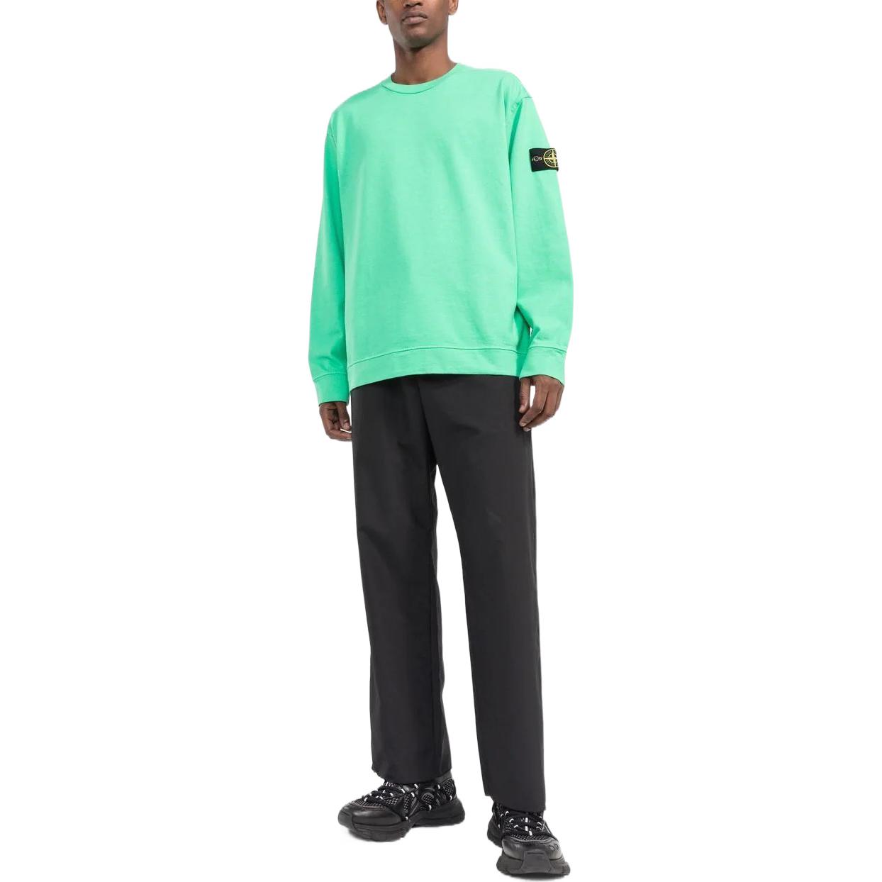 Lookbook ストーンアイランド FW22 ブライトグリーン ロゴパッチ ベーシック スウェットシャツ 771563750-V0052