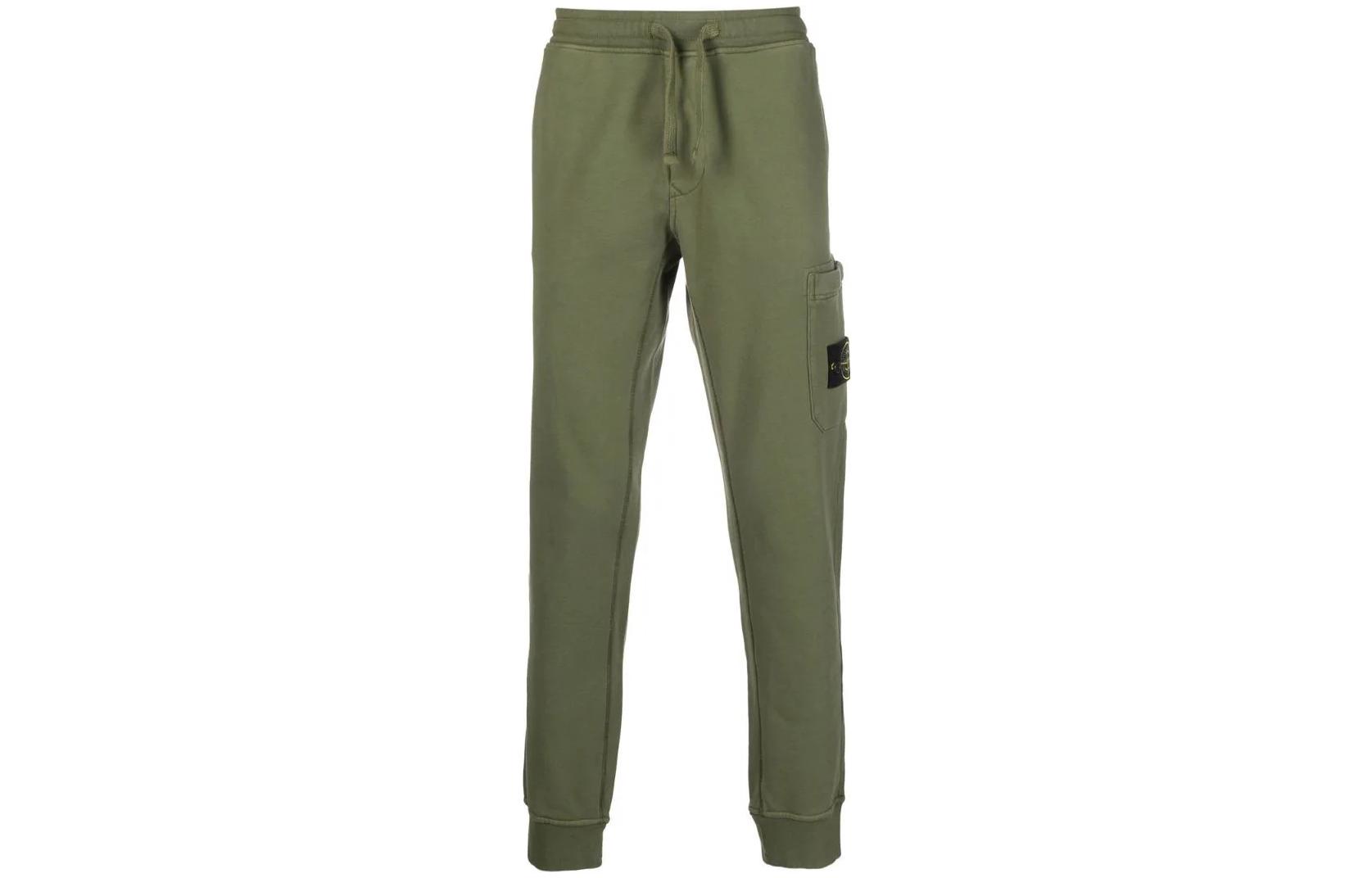 Order Stone Island FW22 Cargo Jogger Hijau Tentera dengan Poket Tali Serut 761564551V0058