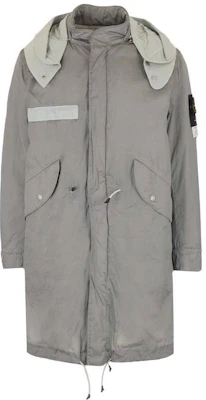 스톤아일랜드 FW22 그레이 메탈릭 나일론 후드 탈부착 트렌치코트 771570919-V0061 Order 스톤아일랜드 FW22 그레이 메탈릭 나일론 후드 탈부착 트렌치코트 771570919-V0061