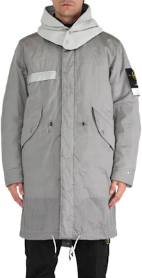 스톤아일랜드 FW22 그레이 메탈릭 나일론 후드 탈부착 트렌치코트 771570919-V0061 Shop 스톤아일랜드 FW22 그레이 메탈릭 나일론 후드 탈부착 트렌치코트 771570919-V0061