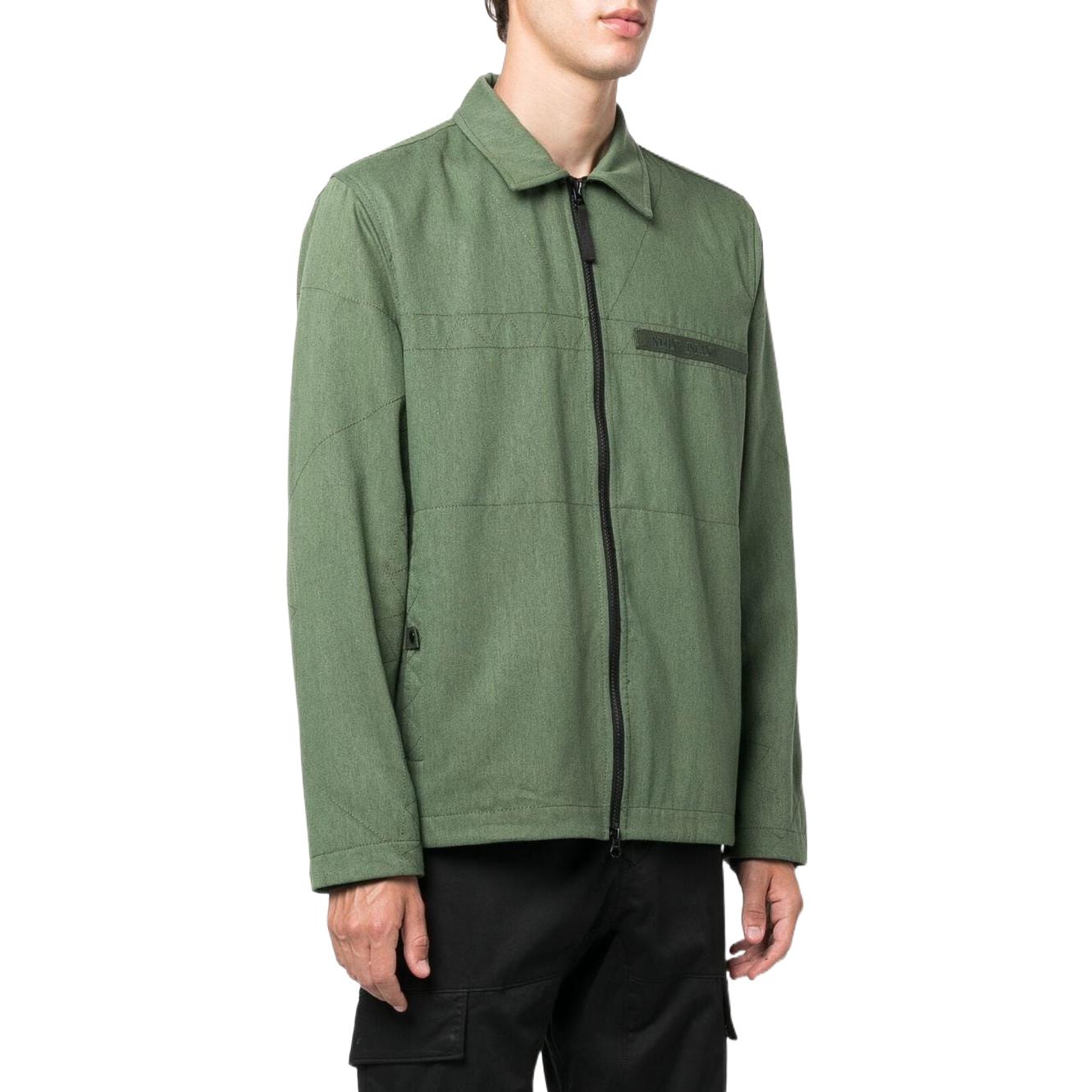 STONE ISLAND FW22  Green Solid Long-Sleeve Shirt Jacket 771510802V0058 圖 4