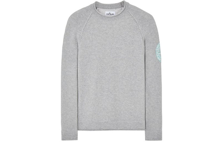 STONE ISLAND FW22  Grey Wool Sweater with Logo Embroidery. 7715534A4-V0M64 圖 2