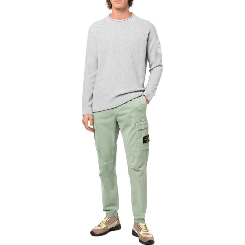 STONE ISLAND FW22  Grey Wool Sweater with Logo Embroidery. 7715534A4-V0M64 圖 4