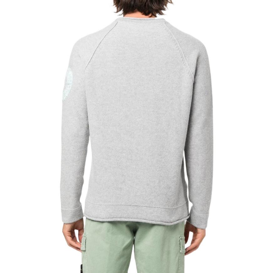STONE ISLAND FW22  Grey Wool Sweater with Logo Embroidery. 7715534A4-V0M64 圖 5