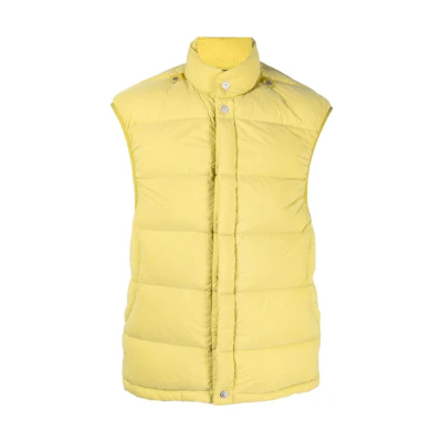 STONE ISLAND FW22 Lemon Yellow Sleeveless Button-Up Vest 7719G051D-V0030