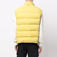Shop STONE ISLAND FW22 檸檬黃無袖釦式背心 7719G051D-V0030