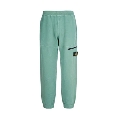 STONE ISLAND FW22 Light Green Logo Patch Casual Sweatpants 771561251-V0055