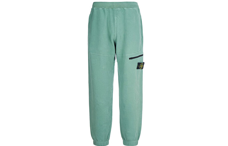 Order STONE ISLAND FW22 Seluar Panjang Santai Logo Patch Hijau Muda 771561251-V0055
