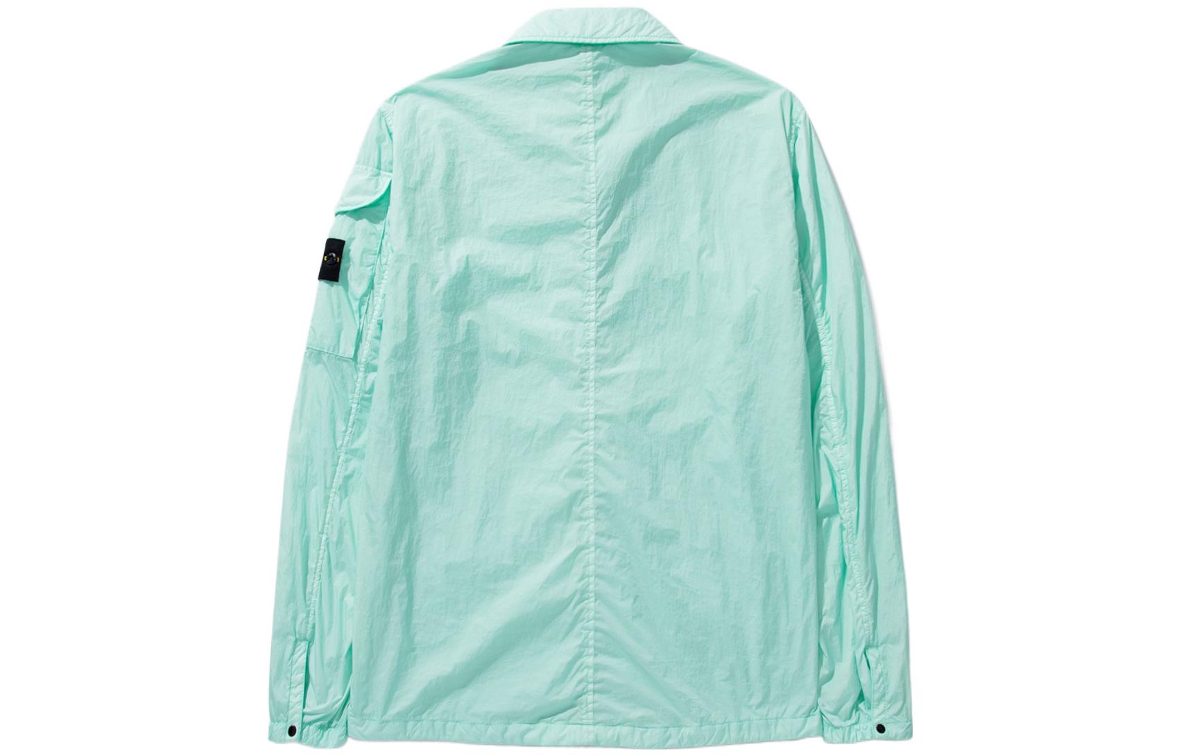 Lookbook 스톤 아일랜드 FW22 연두 로고 패치 셔츠 재킷. 771510223-V0044