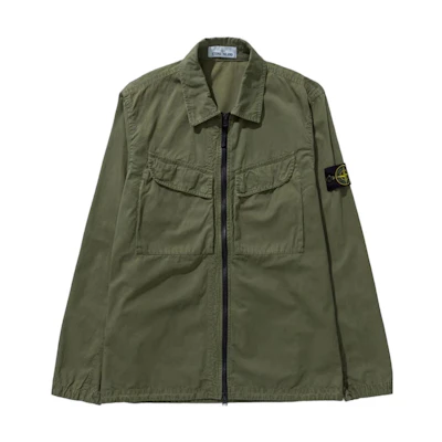 STONE ISLAND FW22 Lightweight Green Jacket with Detachable Logo Patch. 7715101WN-V0158