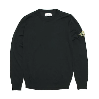 STONE ISLAND FW22 Lightweight Pure Wool Crewneck Sweater - Black 7715510C4-V0029