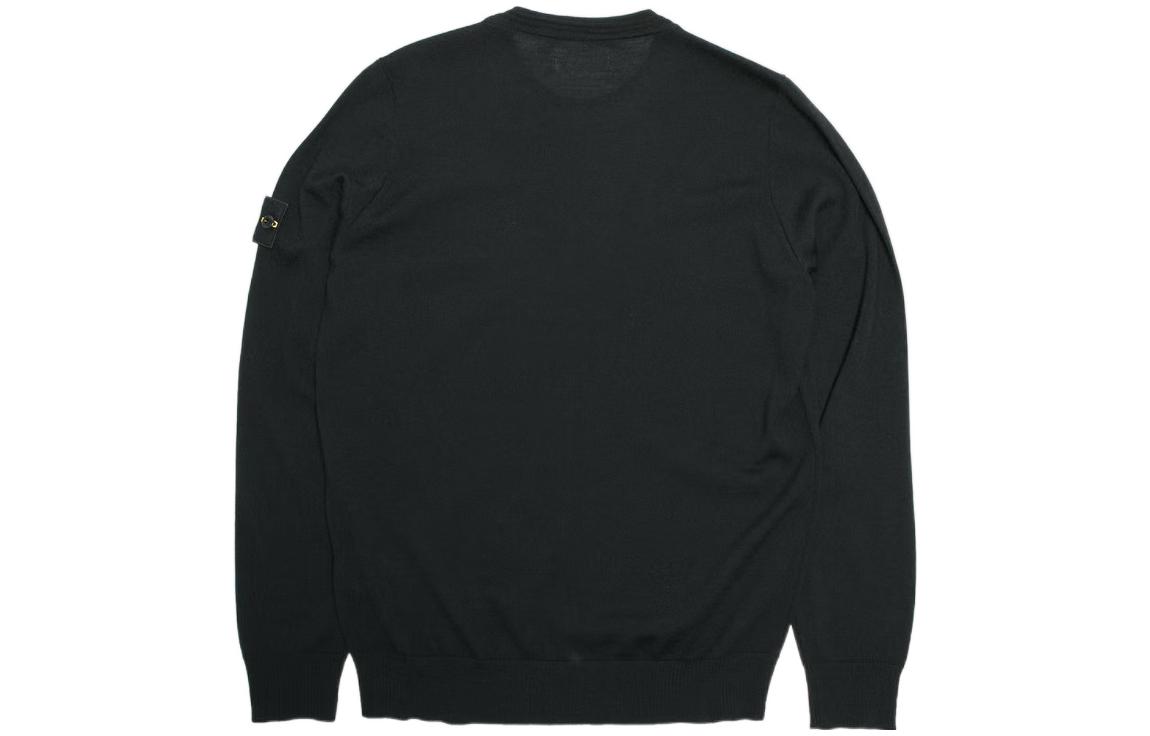 Lookbook STONE ISLAND FW22 輕量純羊毛圓領毛衣 - 黑色 7715510C4-V0029