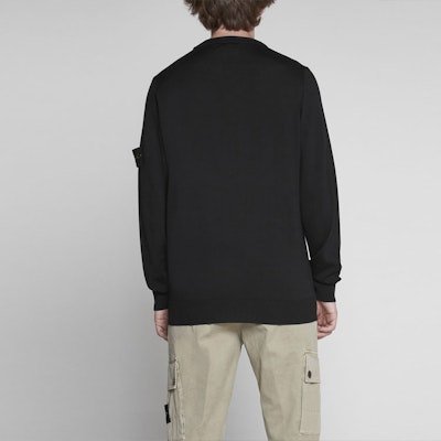 STONE ISLAND FW22 輕量純羊毛圓領毛衣 - 黑色 7715510C4-V0029 Details for STONE ISLAND FW22 輕量純羊毛圓領毛衣 - 黑色 7715510C4-V0029