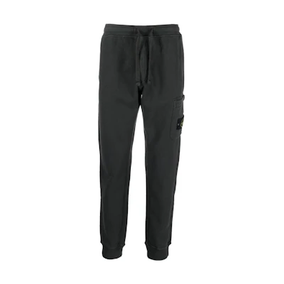 STONE ISLAND FW22 Logo Patch Drawstring Knit Joggers - Dark Grey. 771564520-V0065
