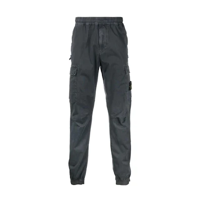 STONE ISLAND FW22 Logo Patch Jogger Pants Casual Coal Grey. 7715313L1-V0165