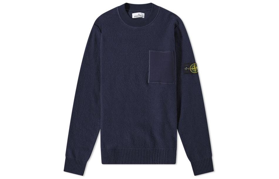 STONE ISLAND FW22  Navy Blue Crewneck Pullover Sweatshirt 7715523D2-V0020
