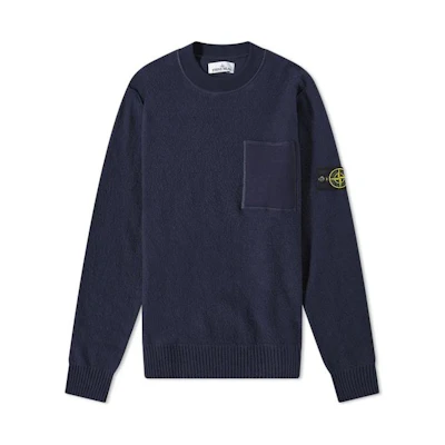STONE ISLAND FW22 Navy Blue Crewneck Pullover Sweatshirt 7715523D2-V0020