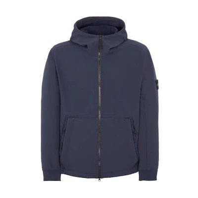 Stone Island FW22 Navy Blue Washed Zip-Up Hoodie Jacket. 7715Q0122-V0020