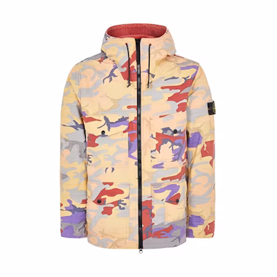 STONE ISLAND FW22 Orange Camo Pocket Hooded Zip-Up Jacket 7715Q02E2-V0032