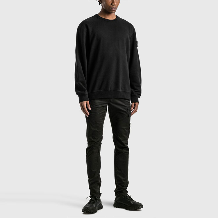 STONE ISLAND FW22  Oversized Crewneck Sweatshirt Black 771561720-V0029 圖 4