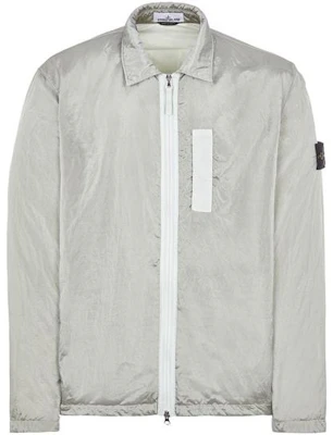 STONE ISLAND FW22 Pearl Gray Metallic Nylon Long Sleeve Jacket 7715Q0519-V0061 Order STONE ISLAND FW22 Pearl Gray Metallic Nylon Long Sleeve Jacket 7715Q0519-V0061