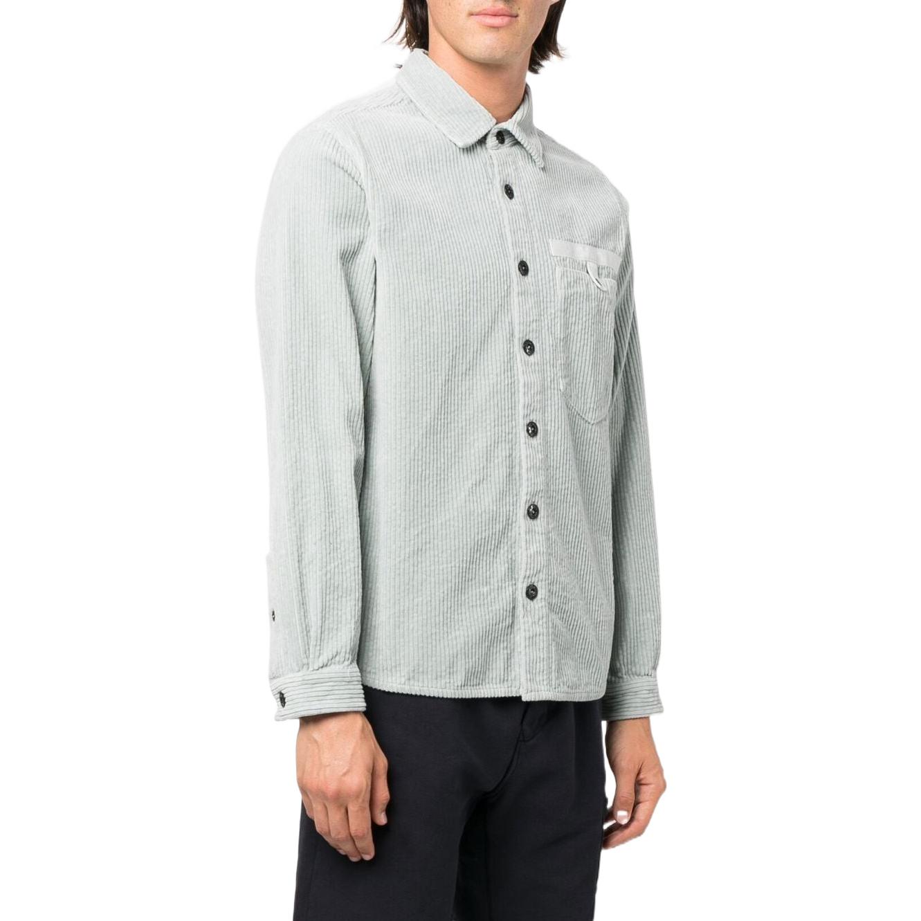 Purchase STONE ISLAND FW22  Solid Button-Up Long-Sleeve Shirt Teal 771511811-V0061