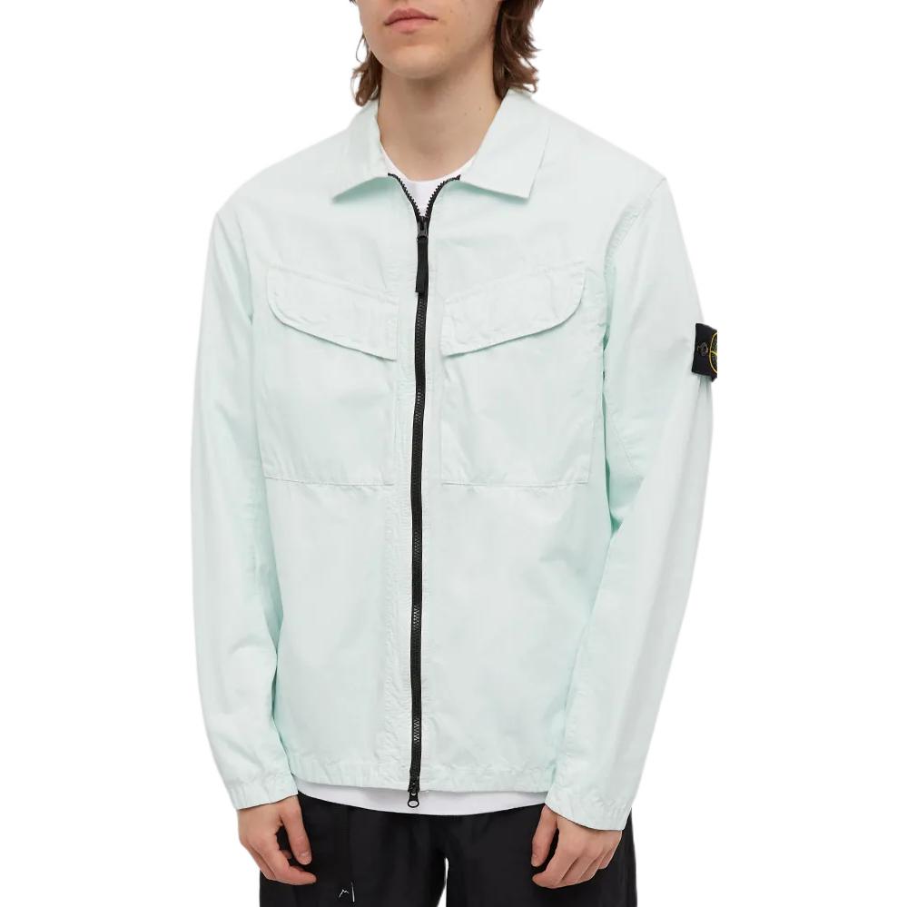 Lookbook STONE ISLAND FW22 經典拉鍊翻領外套 淡藍色 7715101WN-V0144
