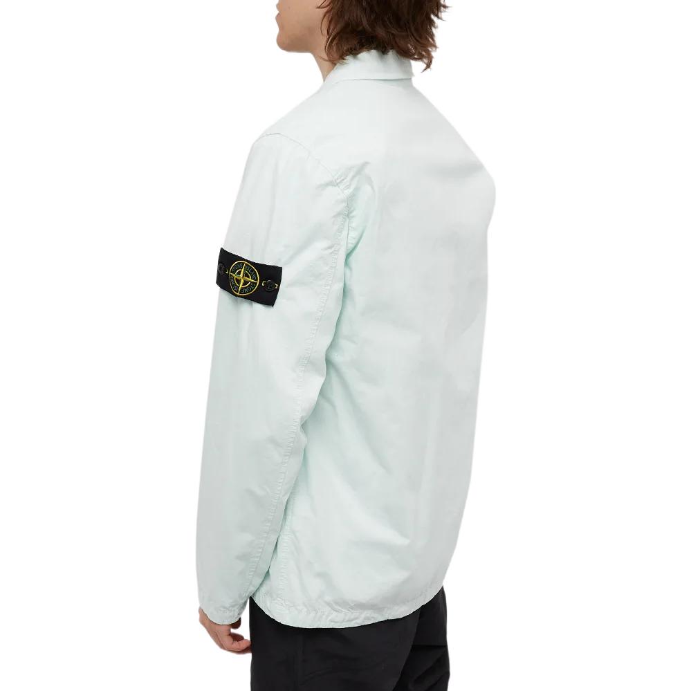 Shop STONE ISLAND FW22 經典拉鍊翻領外套 淡藍色 7715101WN-V0144