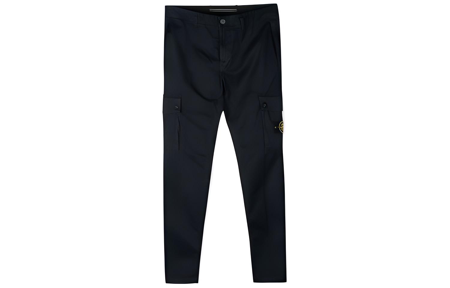 Stone Island FW22  Straight-Leg Navy Workwear Pants with Logo Patch. 7715303L10-V0120