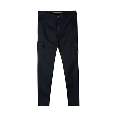 Stone Island FW22 Straight-Leg Navy Workwear Pants with Logo Patch. 7715303L10-V0120