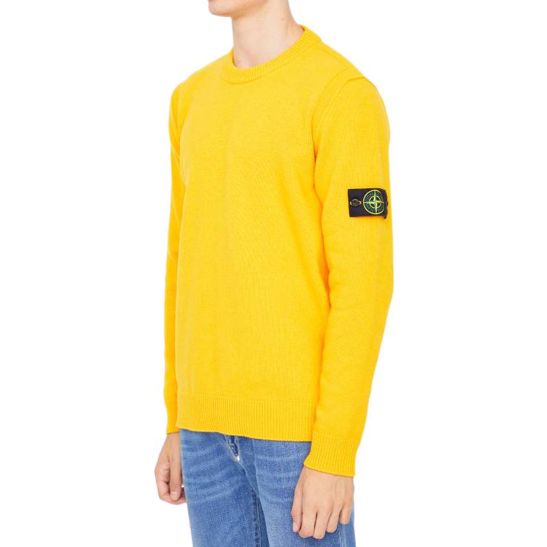 Purchase STONE ISLAND FW22 黃色羅紋針織羊毛毛衣 7715508A3-V0030