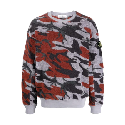 Stone Island FW22 All-Over Print Crewneck Pullover Sweater Purple Mens. 7715638E3-V0047