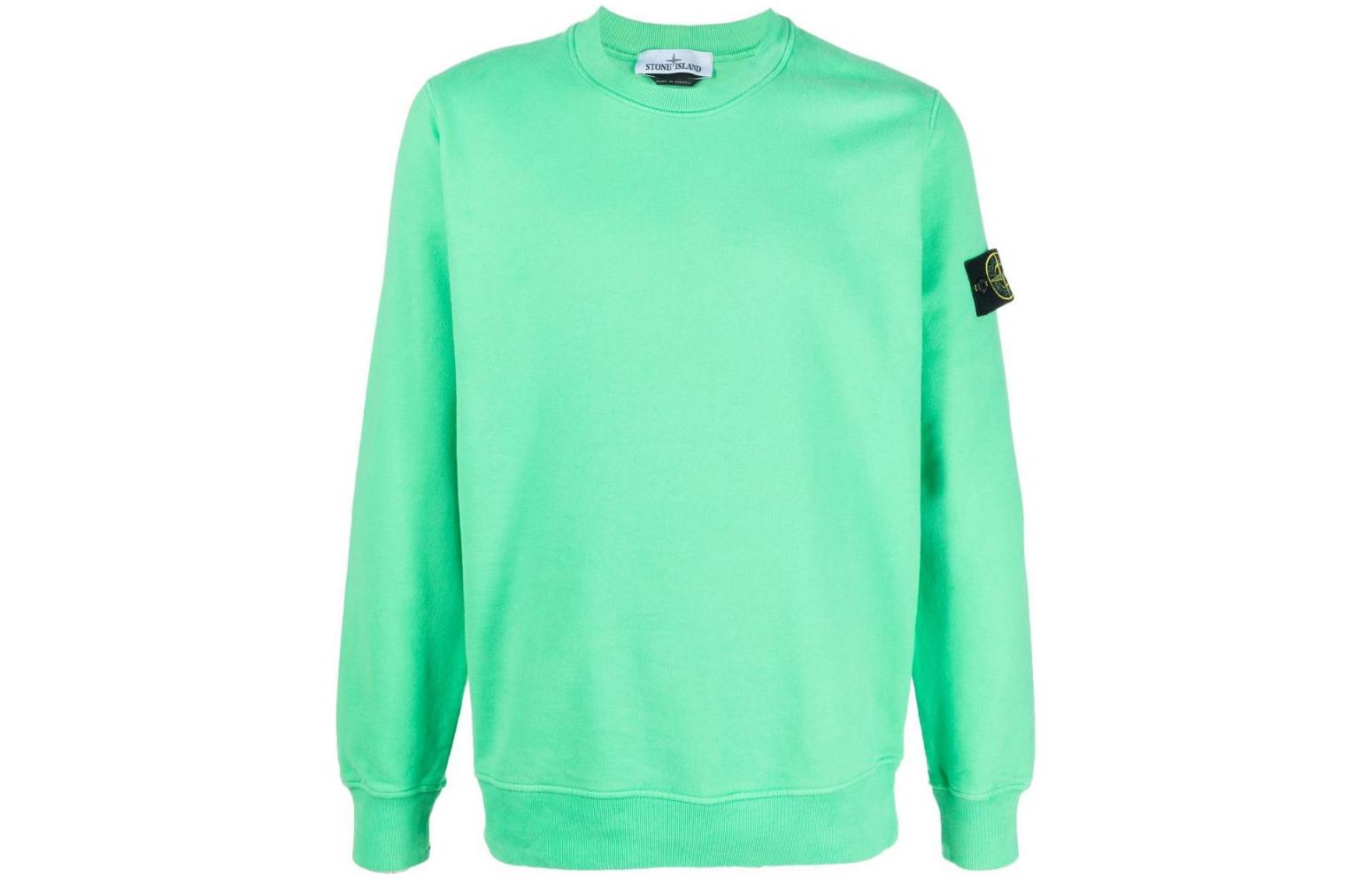 Stone Island FW22 Badge Crewneck Pullover Sweatshirt Green 771563020V0052