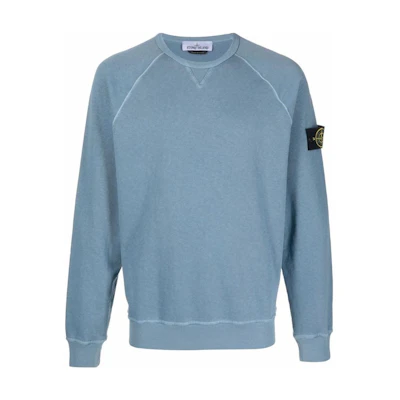 Stone Island FW22 Badge Crewneck Sweatshirt Men Blue 761566360-V0146