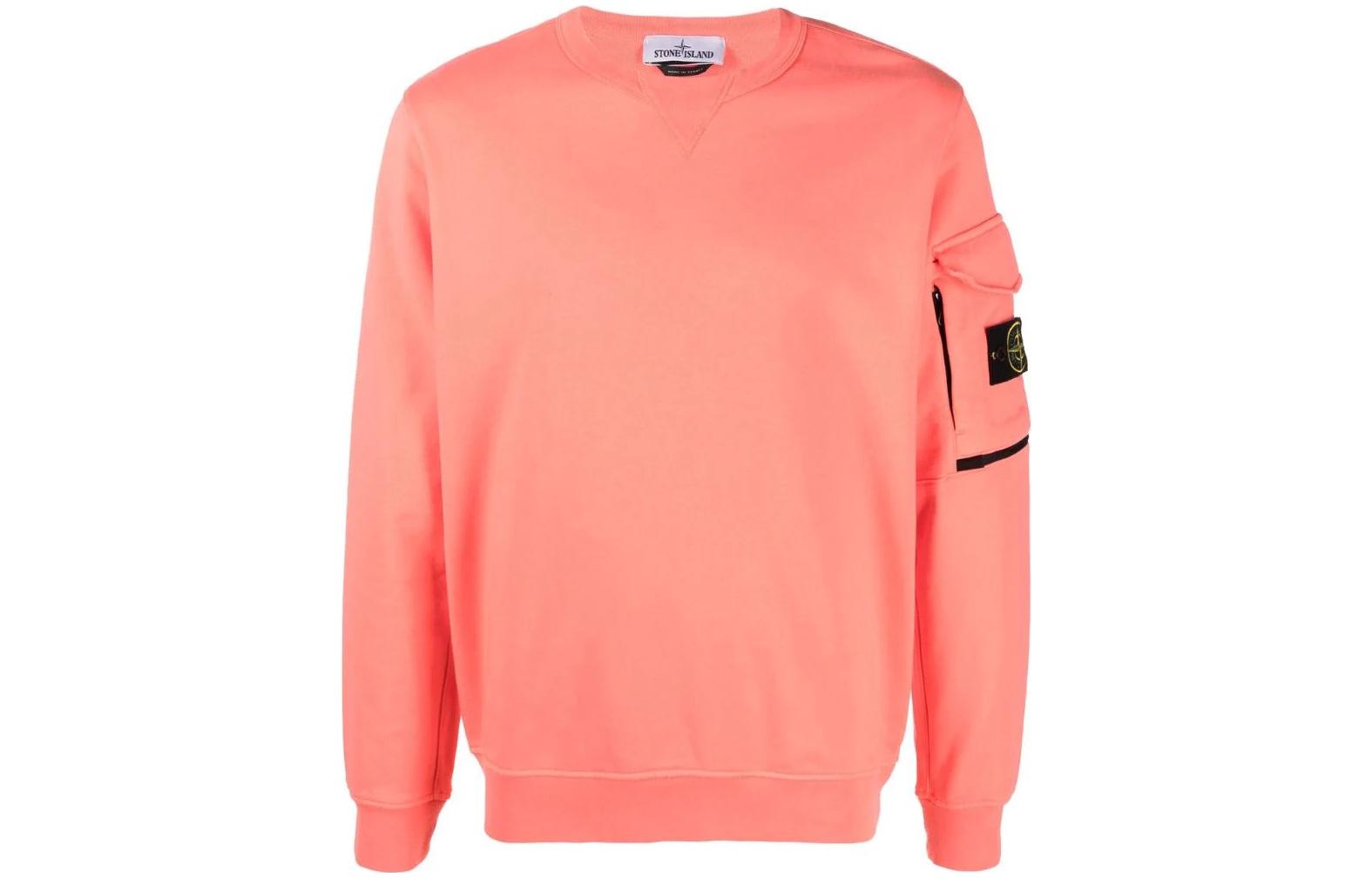 Stone Island FW22 Badge Crewneck Sweatshirt Orange 761561151-V0032