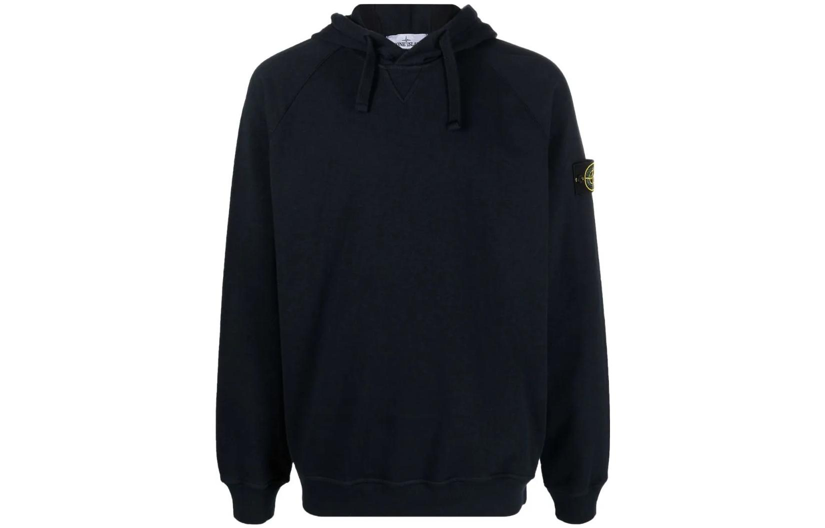 Stone Island FW22 Badge Logo Hoodie Black Men 761562160-V0020