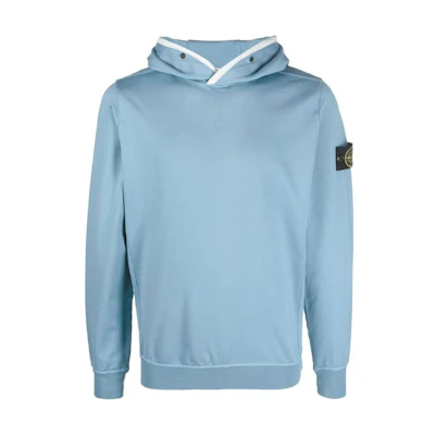 Stone Island FW22 Badge Logo Print Hoodie Blue 761562852-V0046