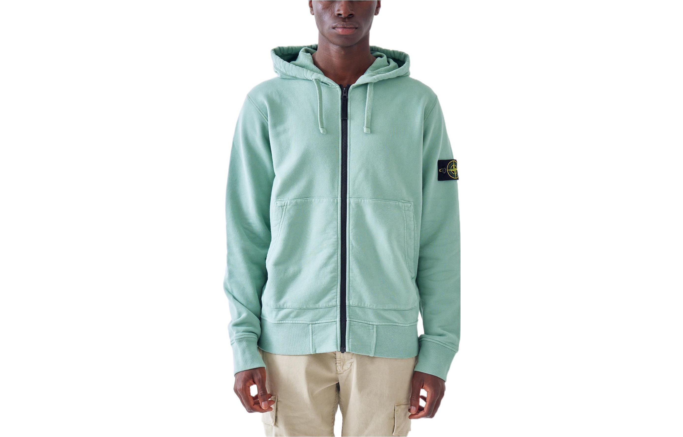 STONE ISLAND FW22 Badge Zip-Up Sweatshirt  - Light Green. 771564220-V0055 圖 2