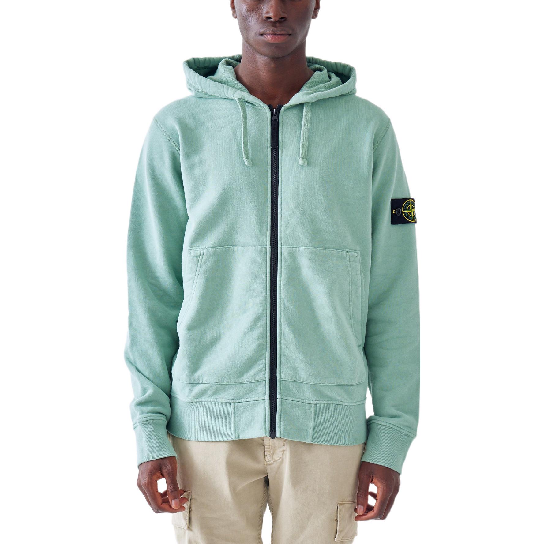 STONE ISLAND FW22 Badge Zip-Up Sweatshirt  - Light Green. 771564220-V0055 圖 3