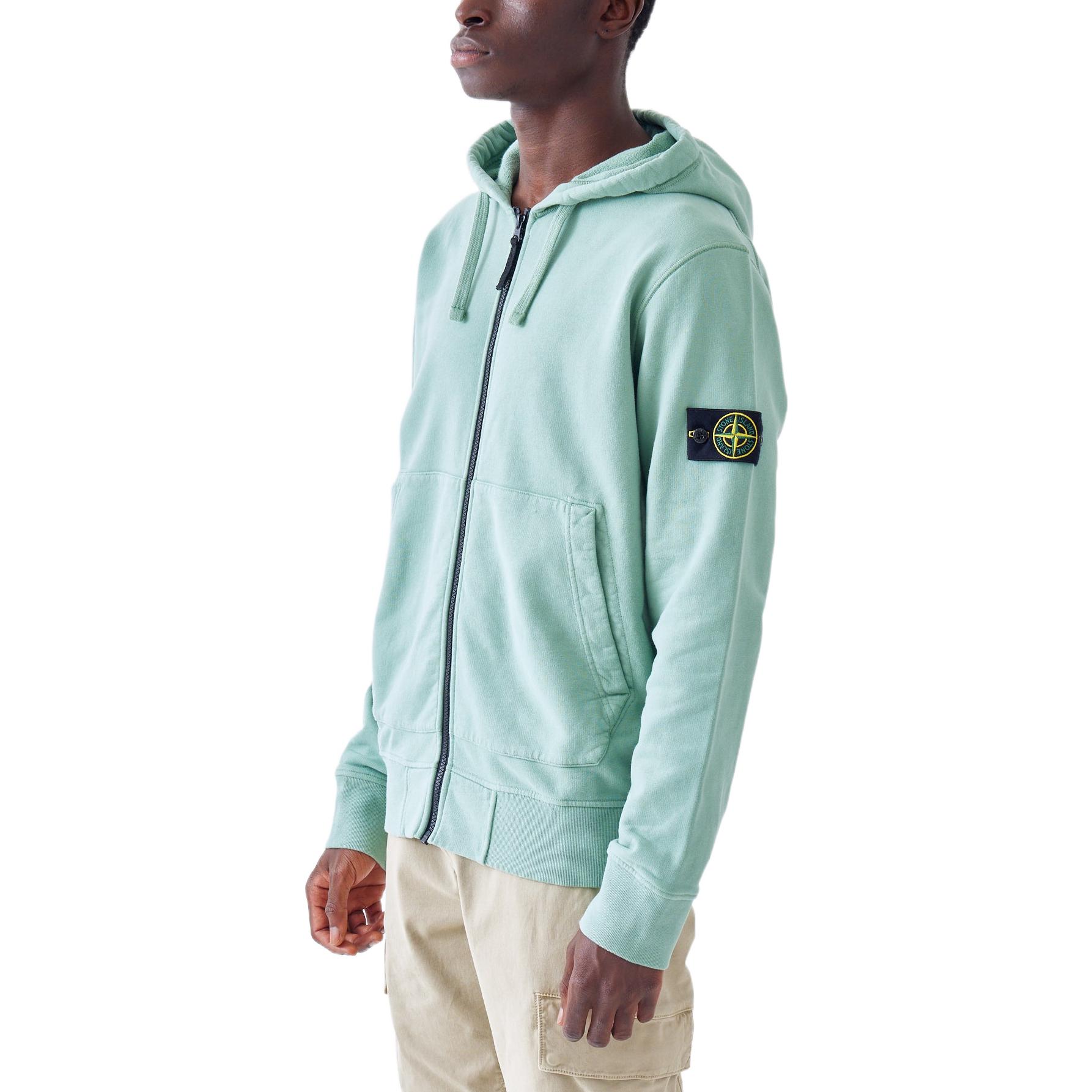 STONE ISLAND FW22 Badge Zip-Up Sweatshirt  - Light Green. 771564220-V0055 圖 5