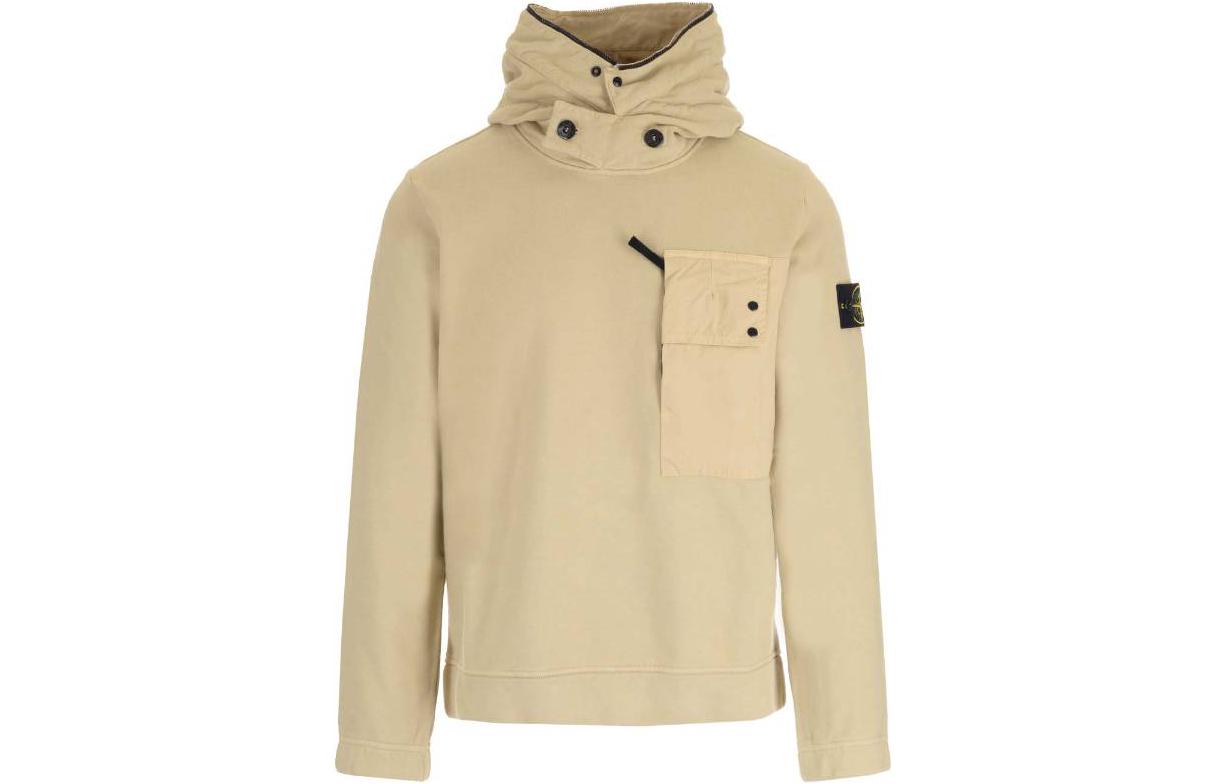 Stone Island FW22 Beige Hoodie with Chest Pocket for Men 771564820-V0090