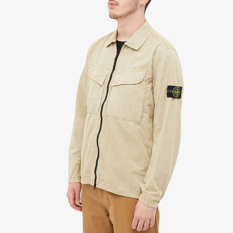 Stone Island FW22 Beige Lightweight Jacket with Removable Patch and Dual Pockets Men 7715101WN-V0190 圖 5