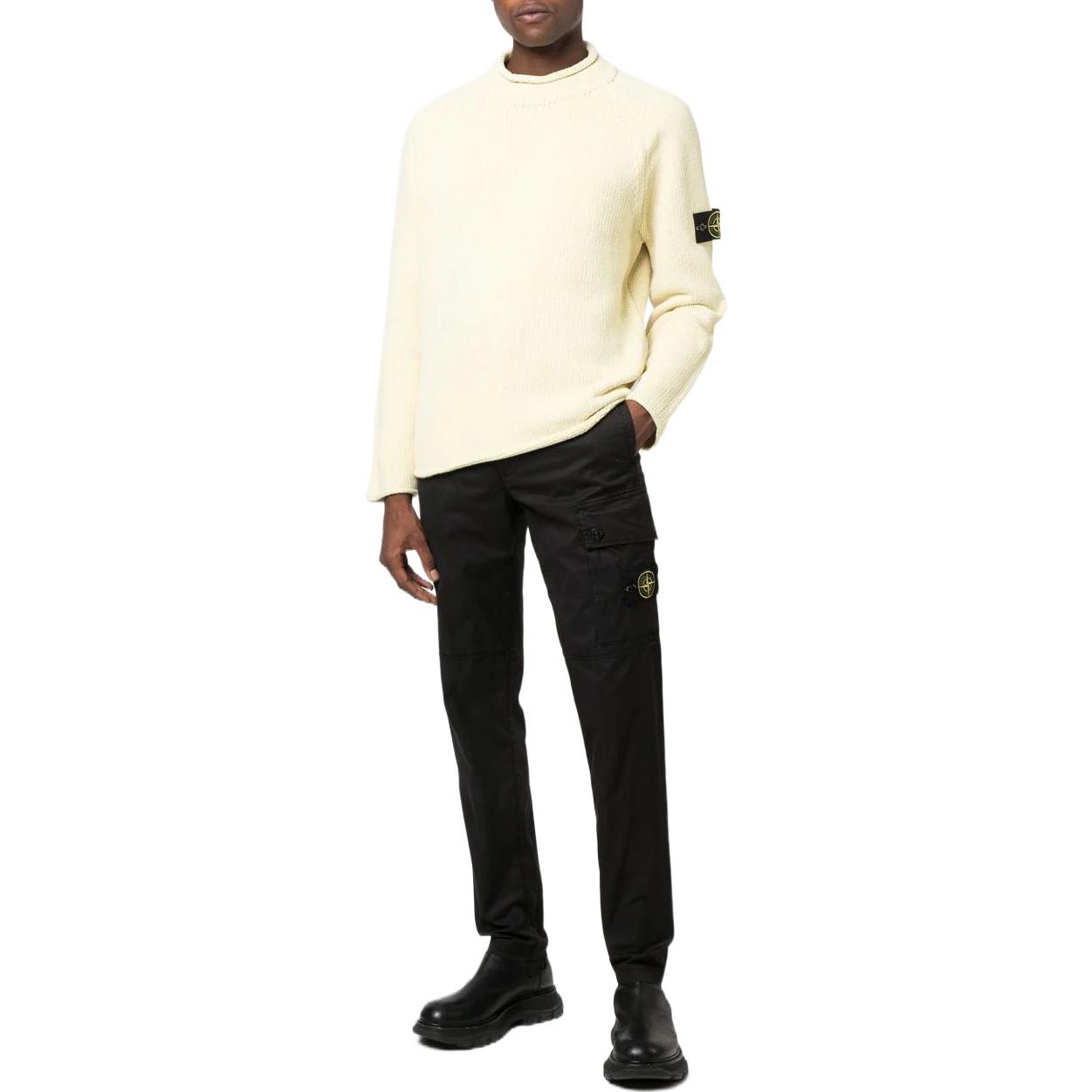STONE ISLAND FW22 Beige Long Sleeve Knit Sweater with Patch for Men. 7715513A5-V0035 圖 3