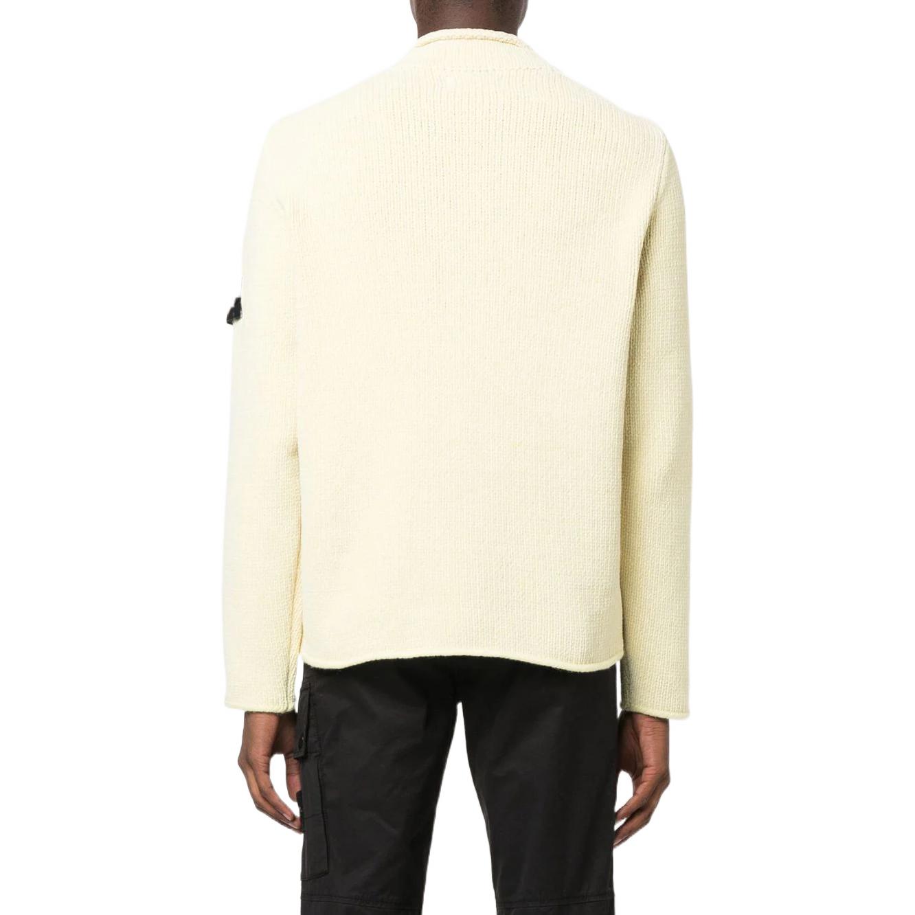 STONE ISLAND FW22 Beige Long Sleeve Knit Sweater with Patch for Men. 7715513A5-V0035 圖 4